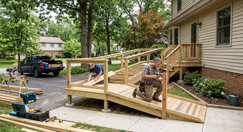 Hardwood Ramp Installation in Wilmington, NC