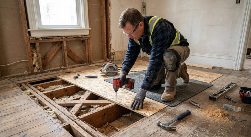 Squeaky Wood Floor Repair in Wilmington, NC